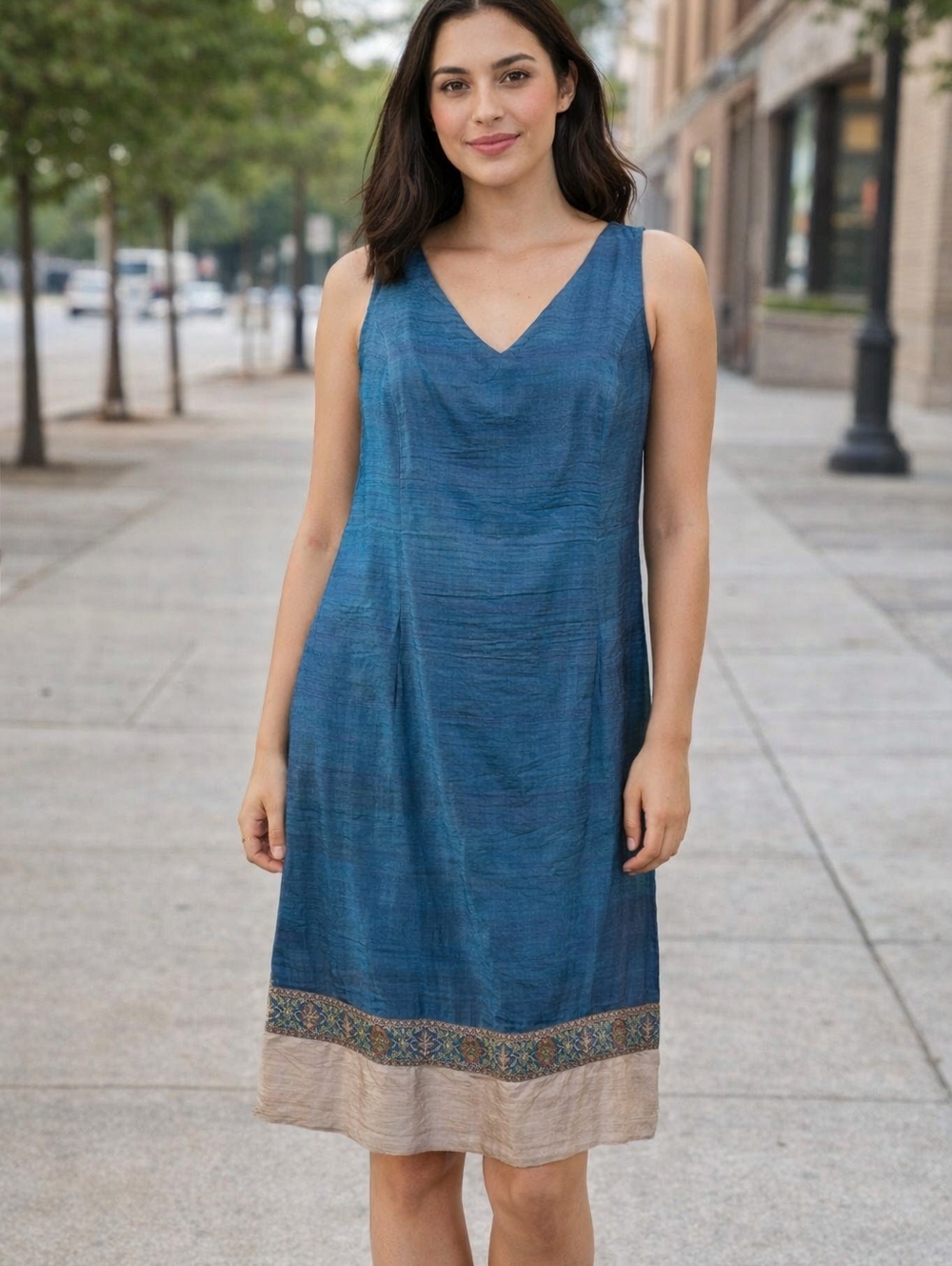 Vintage Mica(Holt Renfrew) textured Raw silk dress